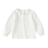 Dave&Bella Toddler Girls White Doll Collar Casual Comfortable Cotton T-shirts