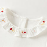 Dave&Bella Toddler Girls White Doll Collar Casual Comfortable Cotton T-shirts
