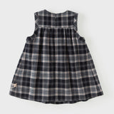 Dave&Bella Toddler Girls Black White Plaid Round Collar A-line Cozy Outwear Dress