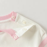 Dave&Bella Toddler Girls Beige Pink Striped Cute Print Cozy Comfortable Cotton T-shirts