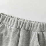 Dave&Bella Toddler Boys Light Gray Simple Versatile Soft Jogger Pants