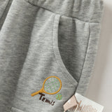 Dave&Bella Toddler Boys Light Gray Simple Versatile Soft Jogger Pants