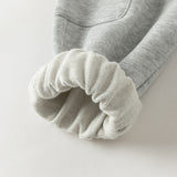 Dave&Bella Toddler Boys Light Gray Simple Versatile Soft Jogger Pants