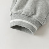 Dave&Bella Toddler Boys Light Gray Simple Versatile Soft Jogger Pants