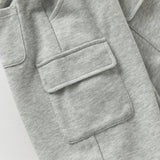 Dave&Bella Toddler Boys Light Gray Simple Versatile Soft Jogger Pants