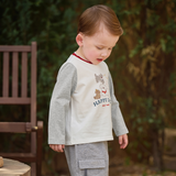 Dave&Bella Toddler Boys White Cute Dog Print Soft Breathable Cotton T-shirts