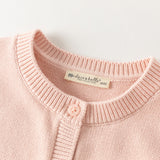 Dave&Bella Toddler Girls Pink/Apricot Cozy Cotton Cute Animal Jacquard Knit Vests