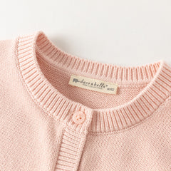 Dave&Bella Toddler Girls Pink/Apricot Cozy Cotton Cute Animal Jacquard Knit Vests