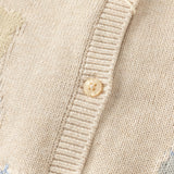 Dave&Bella Toddler Girls Pink/Apricot Cozy Cotton Cute Animal Jacquard Knit Vests