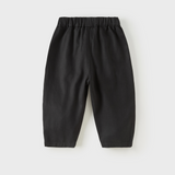 Dave&Bella Toddler Girls Pink/Dark Gray Simple Versatile Elastic Waist Pants