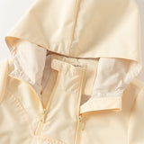 Dave&Bella Toddler Girls Light Yellow Hooded Waterproof A-Line Outwear Jackets