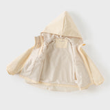 Dave&Bella Toddler Girls Light Yellow Hooded Waterproof A-Line Outwear Jackets
