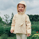 Dave&Bella Toddler Girls Light Yellow Hooded Waterproof A-Line Outwear Jackets