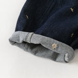 Dave&Bella Toddler Girls Denim Blue Tiny Floral Print Versatile Jeans