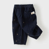 Dave&Bella Toddler Girls Denim Blue Tiny Floral Print Versatile Jeans