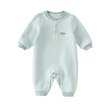 Dave&Bella Baby Girls/Boys Pink/Blue Striped Fleece Cozy Casual Comfortable Rompers