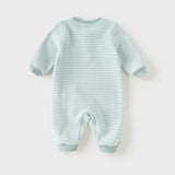 Dave&Bella Baby Girls/Boys Pink/Blue Striped Fleece Cozy Casual Comfortable Rompers