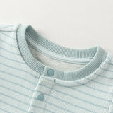 Dave&Bella Baby Girls/Boys Pink/Blue Striped Fleece Cozy Casual Comfortable Rompers