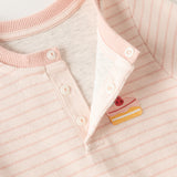 Dave&Bella Baby Girls/Boys Pink/Blue Striped Fleece Cozy Casual Comfortable Rompers