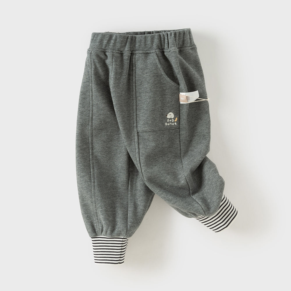 Dave&Bella Toddler Boys Grey Daily Tiny Print Versatile Jogger Pants