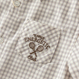 Dave&Bella Toddler Boys Brown Plaid Classic Simple Versatile Preppy Style Shirts