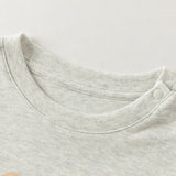 Dave&Bella Toddler Boys Light Grey Cute Bear Print Soft Cozy Cotton Long Sleeve T-shirts