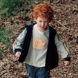 Dave&Bella Toddler Boys Light Grey Cute Bear Print Soft Cozy Cotton Long Sleeve T-shirts