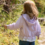 Dave&Bella Toddler Girls Purple/Yellow Cute Hooded Waterproof Jackets