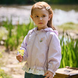 Dave&Bella Toddler Girls Purple/Yellow Cute Hooded Waterproof Jackets