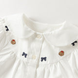 Dave&Bella Toddler Girls White Doll Collar Formal Comfortable Skirt Suits