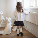 Dave&Bella Toddler Girls White Doll Collar Formal Comfortable Skirt Suits