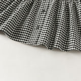 Dave&Bella Toddler Girls Black White Plaid Doll Collar Cozy Cotton Dress