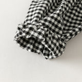 Dave&Bella Toddler Girls Black White Plaid Doll Collar Cozy Cotton Dress