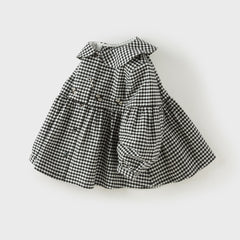 Dave&Bella Toddler Girls Black White Plaid Doll Collar Cozy Cotton Dress