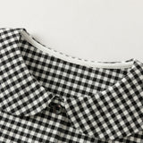 Dave&Bella Toddler Girls Black White Plaid Doll Collar Cozy Cotton Dress