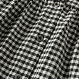 Dave&Bella Toddler Girls Black White Plaid Doll Collar Cozy Cotton Dress