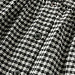 Dave&Bella Toddler Girls Black White Plaid Doll Collar Cozy Cotton Dress