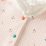 Dave&Bella Baby Girls Doll Collar Cherry Print Charming Cute Soft Comfortable Rompers