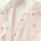 Dave&Bella Baby Girls Doll Collar Cherry Print Charming Cute Soft Comfortable Rompers