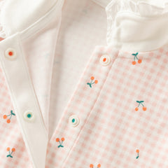 Dave&Bella Baby Girls Doll Collar Cherry Print Charming Cute Soft Comfortable Rompers