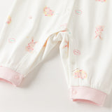 Dave&Bella Baby Girls Pink/Beige Print Cozy Cotton Skin-friendly Rompers
