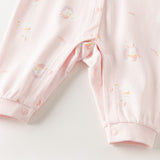Dave&Bella Baby Girls Pink/Beige Print Cozy Cotton Skin-friendly Rompers