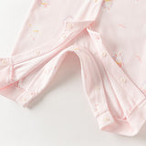 Dave&Bella Baby Girls Pink/Beige Print Cozy Cotton Skin-friendly Rompers