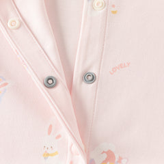 Dave&Bella Baby Girls Pink/Beige Print Cozy Cotton Skin-friendly Rompers