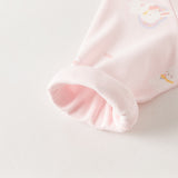 Dave&Bella Baby Girls Pink/Beige Print Cozy Cotton Skin-friendly Rompers
