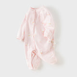 Dave&Bella Baby Girls Pink/Beige Print Cozy Cotton Skin-friendly Rompers