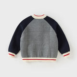 Dave&Bella Kids Boys Navy Classic Cotton Soft Long Sleeve Cardigans
