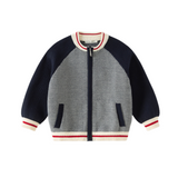 Dave&Bella Kids Boys Navy Classic Cotton Soft Long Sleeve Cardigans