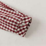 Dave&Bella Toddler Boys Red White Plaid Classic Soft Comfortable Cotton Shirts