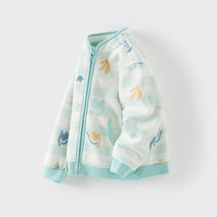 Dave&Bella Spring Kids Girls Boys Fleece Print Coat Tops